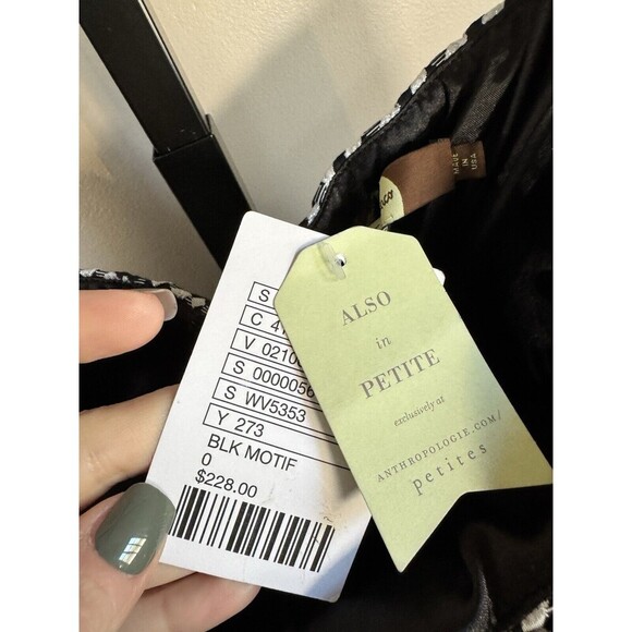 Eva Franco Fifi Black & Silver Geometric Bow Front Strapless Fit & Flare Dress 0 - Picture 4 of 5